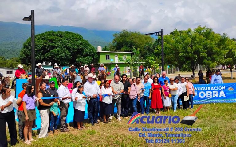 ​Celebra el ejido El Azteca su aniversario con orgullo e inaugura sus nuevas letras de identidad