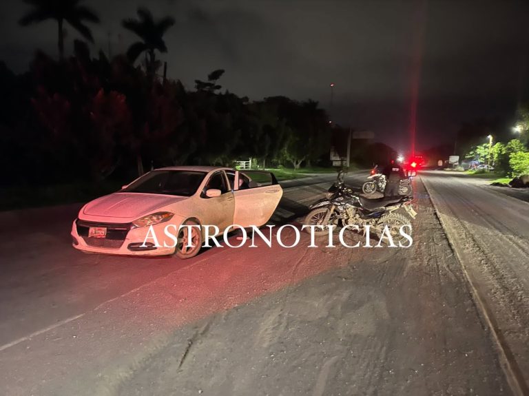 Motocicleta derrapa y termina lesionado