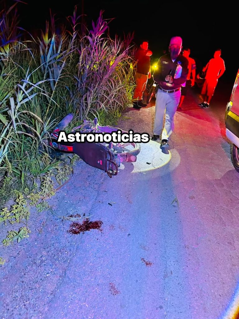 Motociclista huye tras derrapar