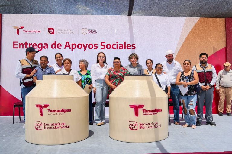 Entrega SEBIEN apoyos sociales en Nuevo Laredo