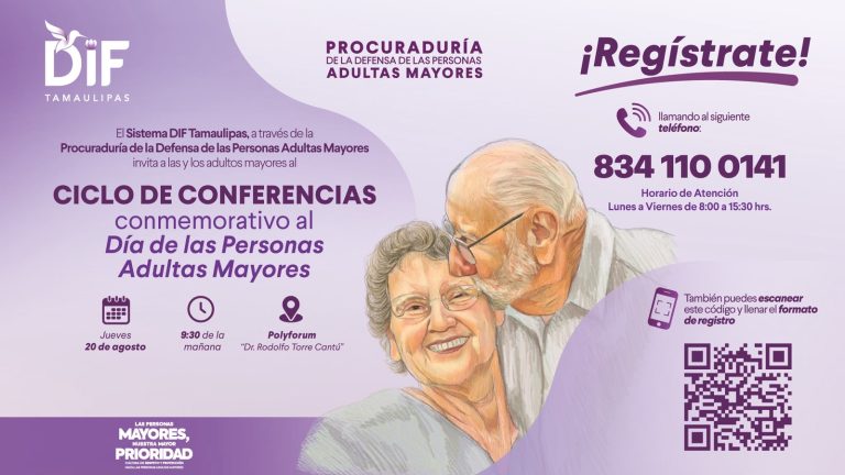 DIF Tamaulipas conmemora el Día Nacional de las Personas Adultas Mayores con ciclo de conferencias