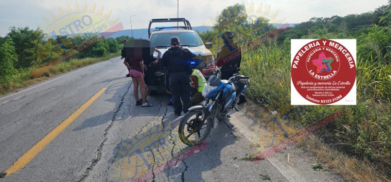 Derrapa menor en la Mante-Valles y resulta lesionado