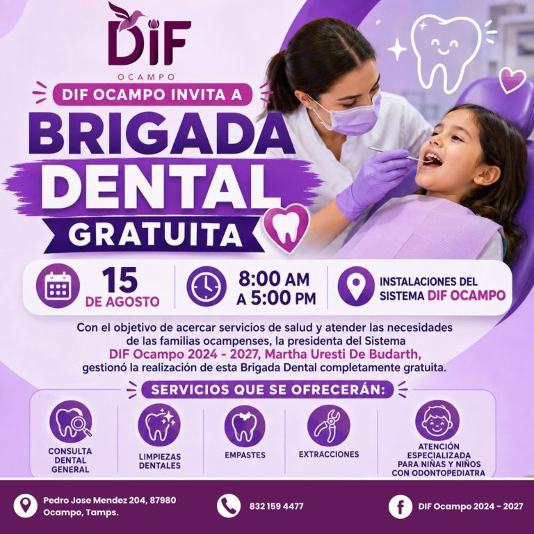 Gobierno Municipal de Ocampo y DIF Municipal impulsan la salud bucal con Brigada Dental Gratuita