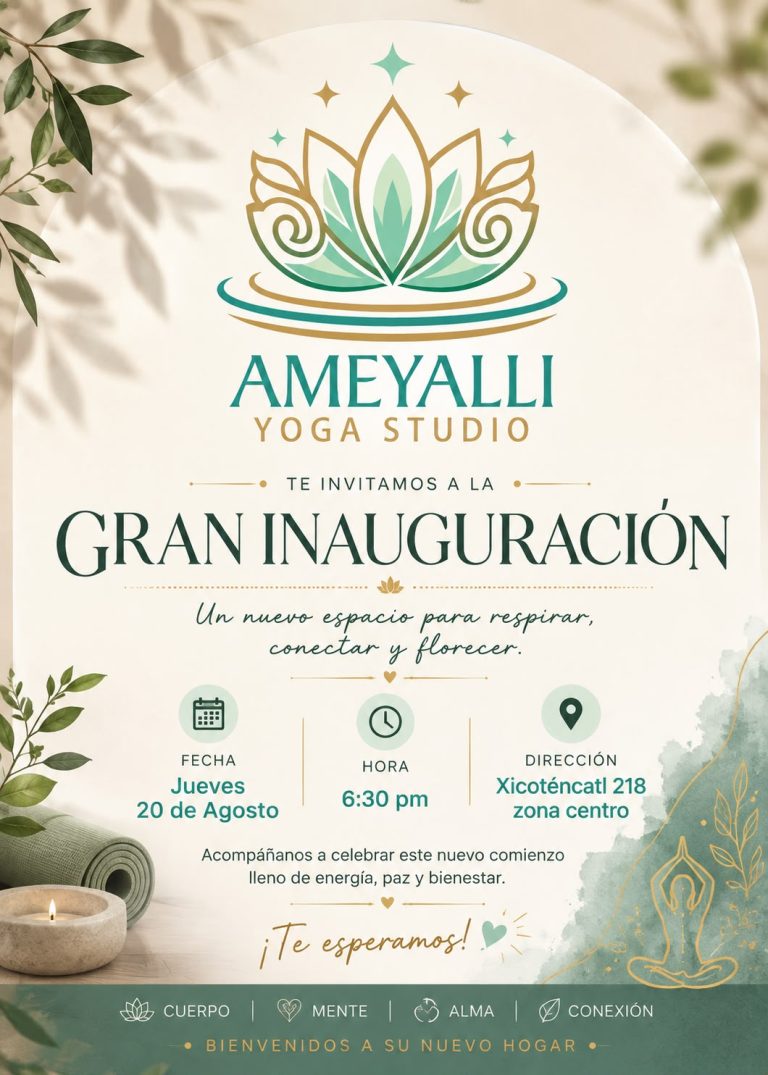​INVITAN A LA GRAN INAUGURACIÓN DE “AMEYALLI YOGA STUDIO”: UN NUEVO ESPACIO PARA EL BIENESTAR Y LA CONEXIÓN